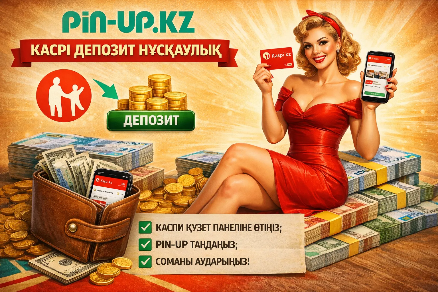 Pin-Up Casino-ға Kaspi арқылы депозит салу нұсқаулығы