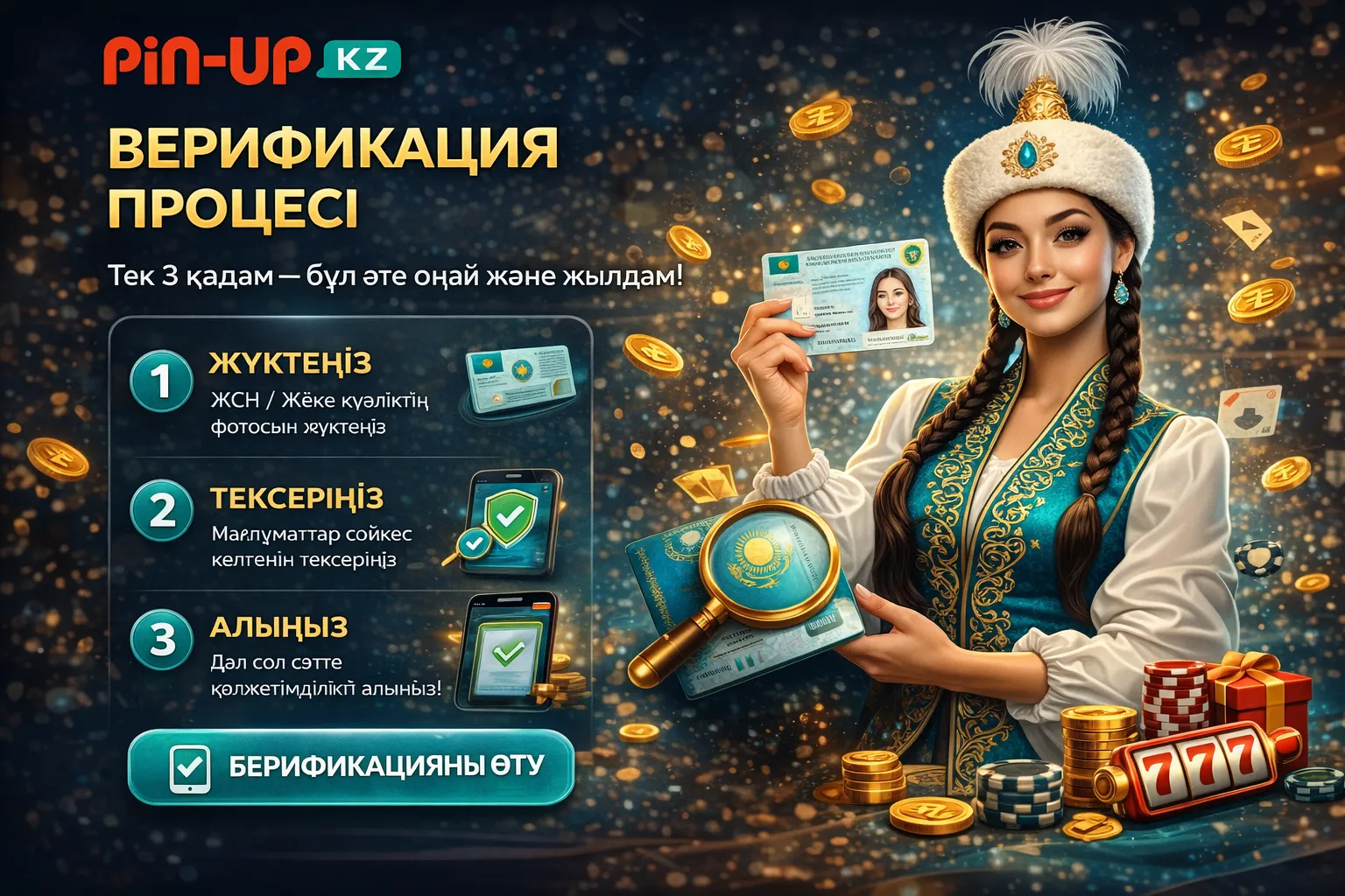 Pin-Up Casino верификация процесі — құжатты жүктеу